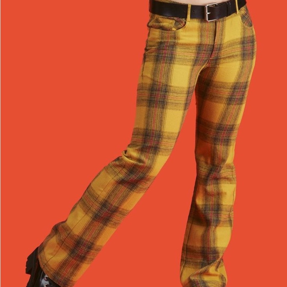 Unif Pants Yellow Plaid Flair